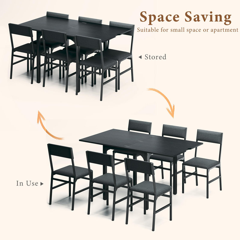 Ebern Designs Extendable 6-person Dining Table Set | Wayfair